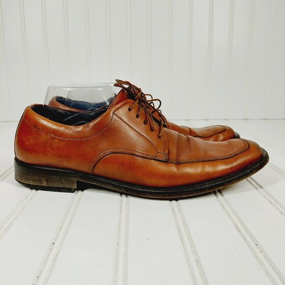 Boss Hugo Boss Brown Leather Square Toe Lace Up Dress Shoes  i249 main image 9